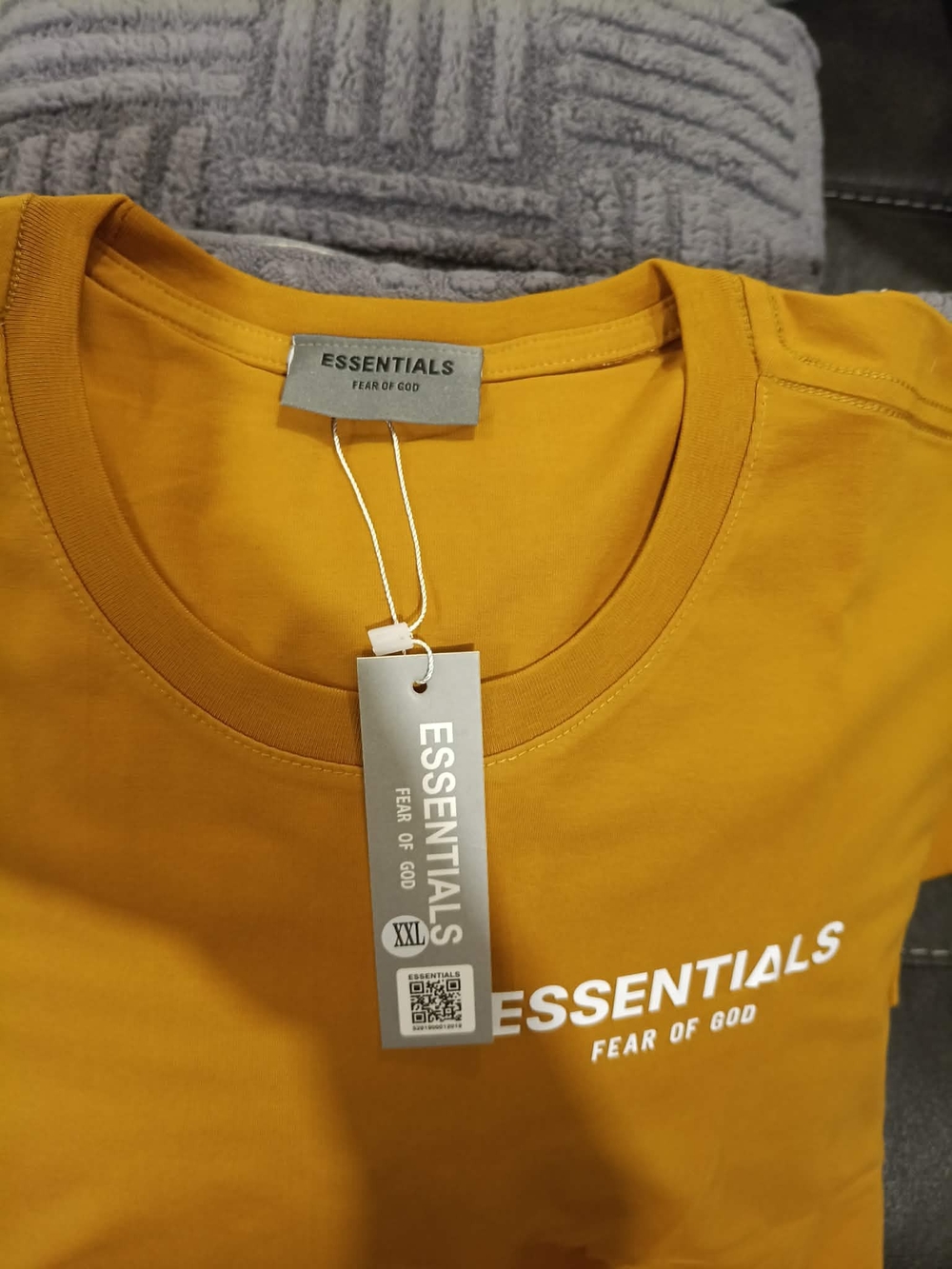 Fear of God ESSENTIALS Men’s Mustard Yellow Crew Neck T-Shirt